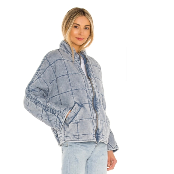 Free People Quilted Dolman Jacket Wavy Waters Brand NEW - Picture 6 of 15